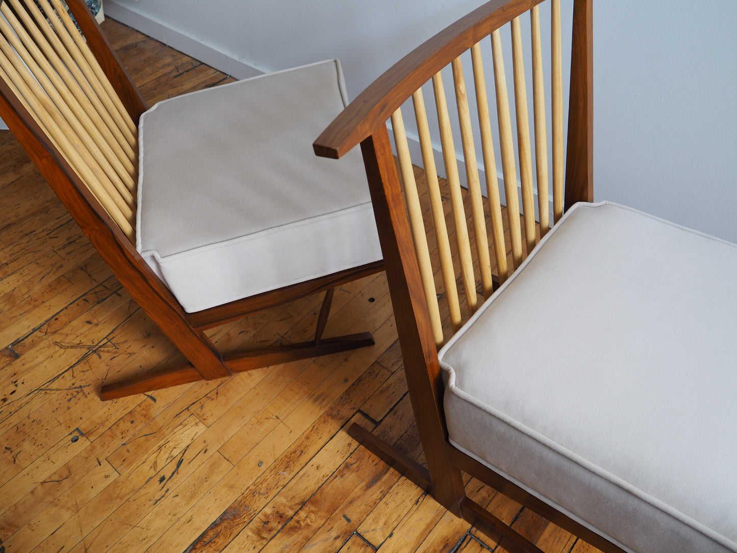 Pair of Conoid Chairs in the Manner of George Nakashima