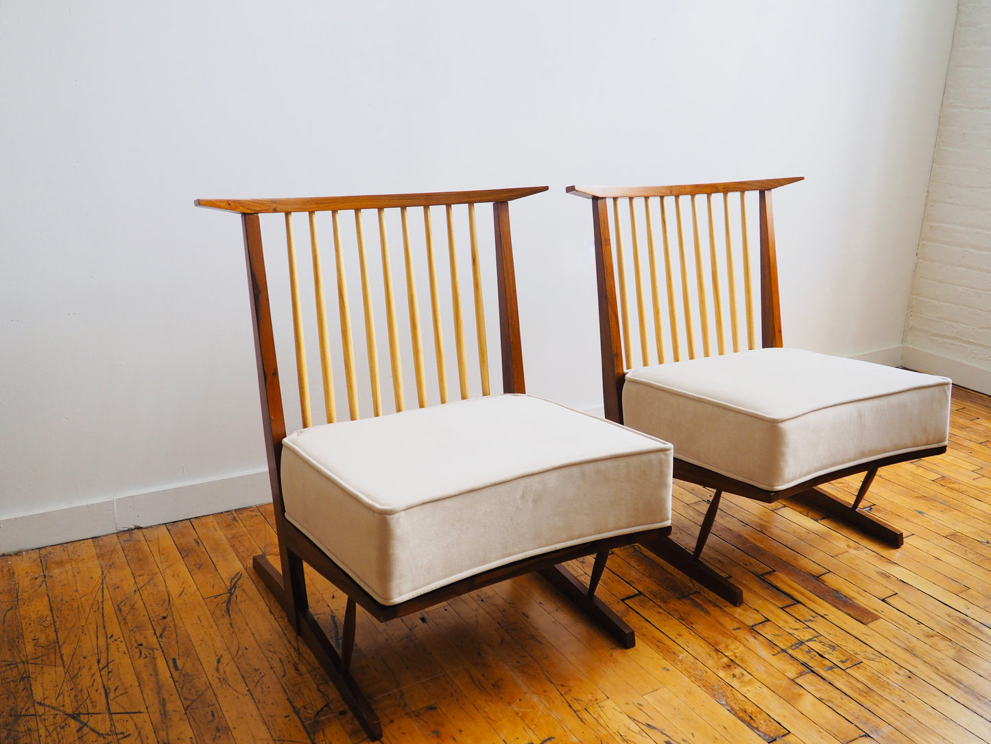 Pair of Conoid Chairs in the Manner of George Nakashima