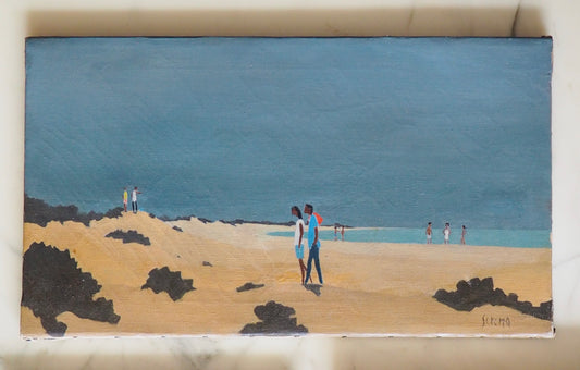 American School Original Oil Painting of a Coastal Scene