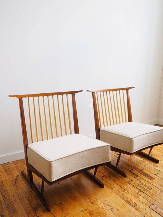 Pair of Conoid Chairs in the Manner of George Nakashima