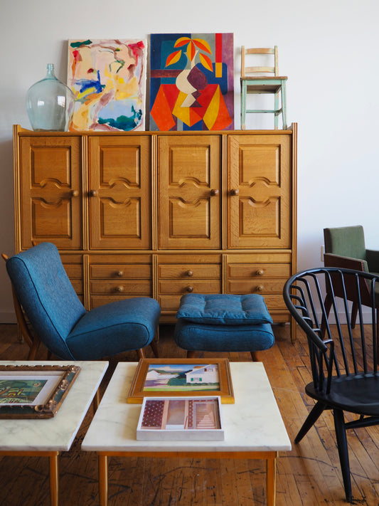 Guillerme & Chambron Oak Cabinet, France, c.1960